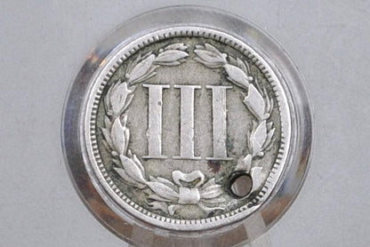 1870 Three Cent Nickel US Coin - Choose by Grade / Condition - Civil War Era - 3 Cent Nickel 1870