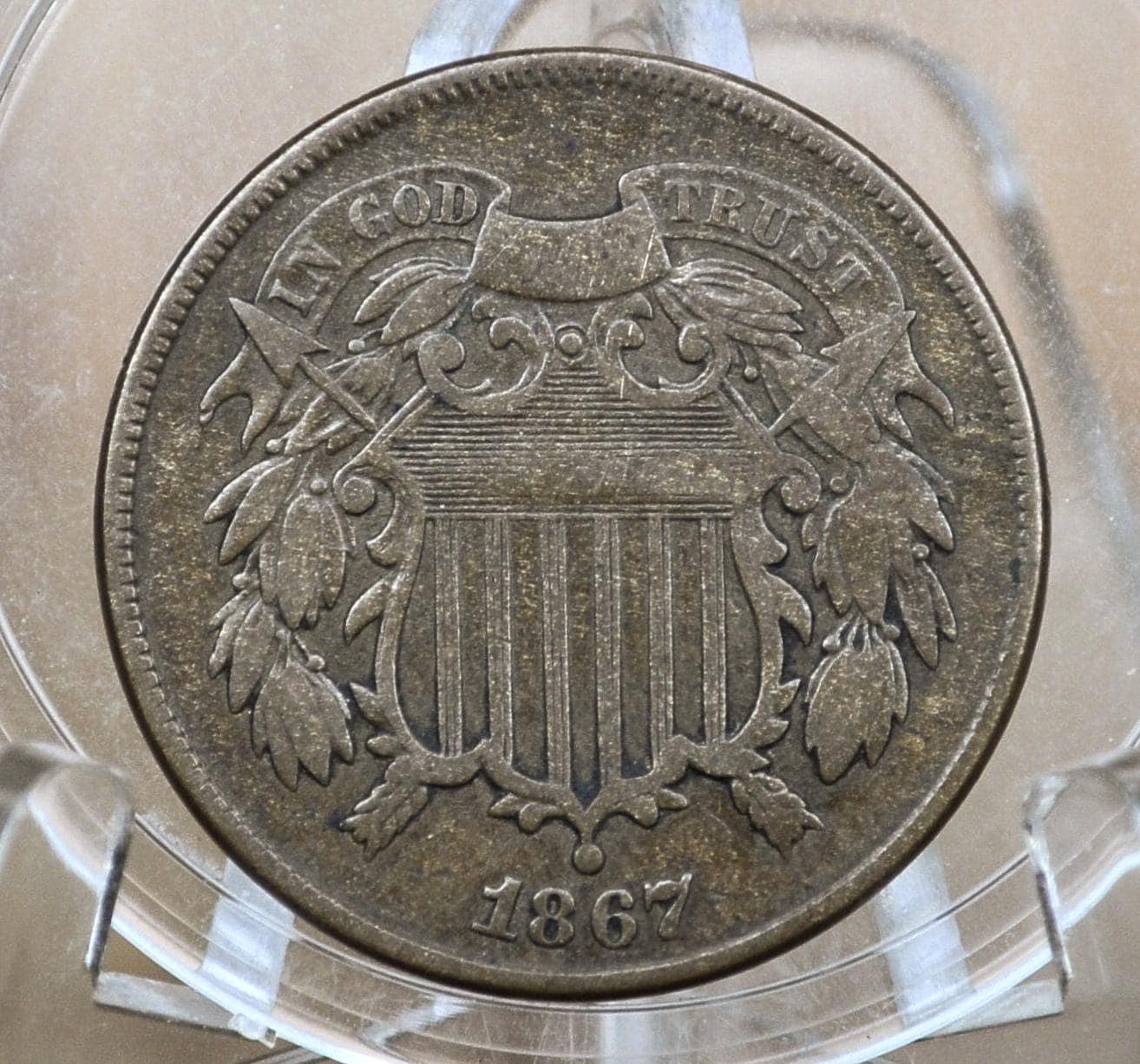 1867 Two Cent US Coin - Choose by Grade / Condition - Civil War Era - 2 Cent Piece 1867