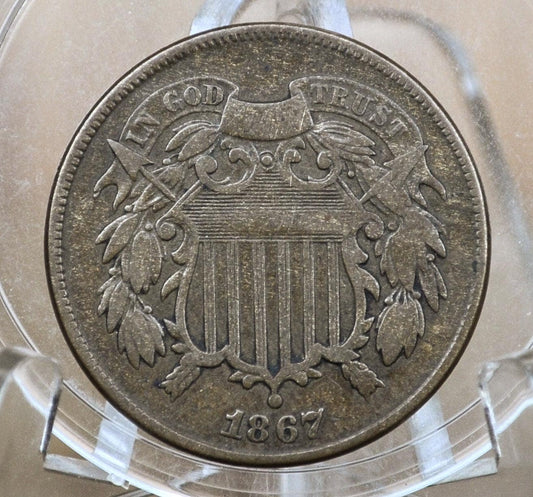 1867 Two Cent US Coin - Choose by Grade / Condition - Civil War Era - 2 Cent Piece 1867