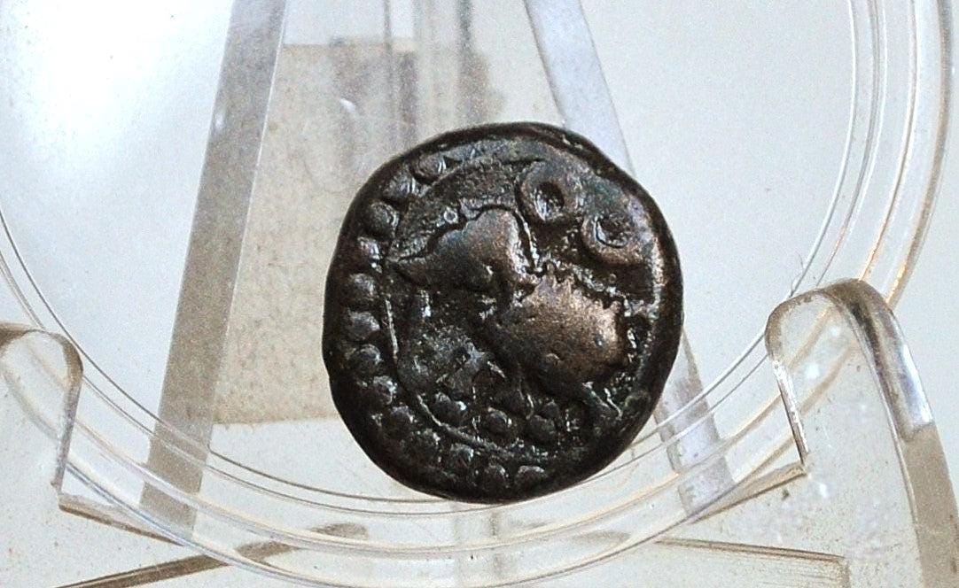 Old Elephant Indian Cooper Kasu - India Princely Elephant Copper Coin