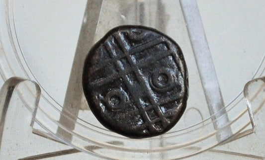 Old Elephant Indian Cooper Kasu - India Princely Elephant Copper Coin