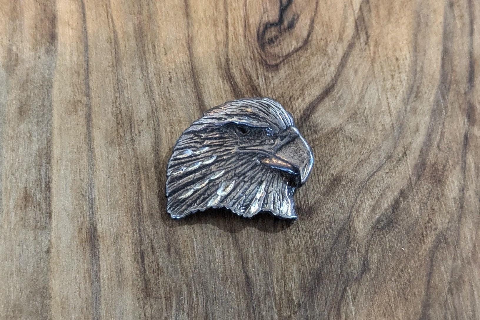 Native Silver Eagle Head Pendant - Stamped and Tested Sterling Silver - Patriotic/Brave Jewelry