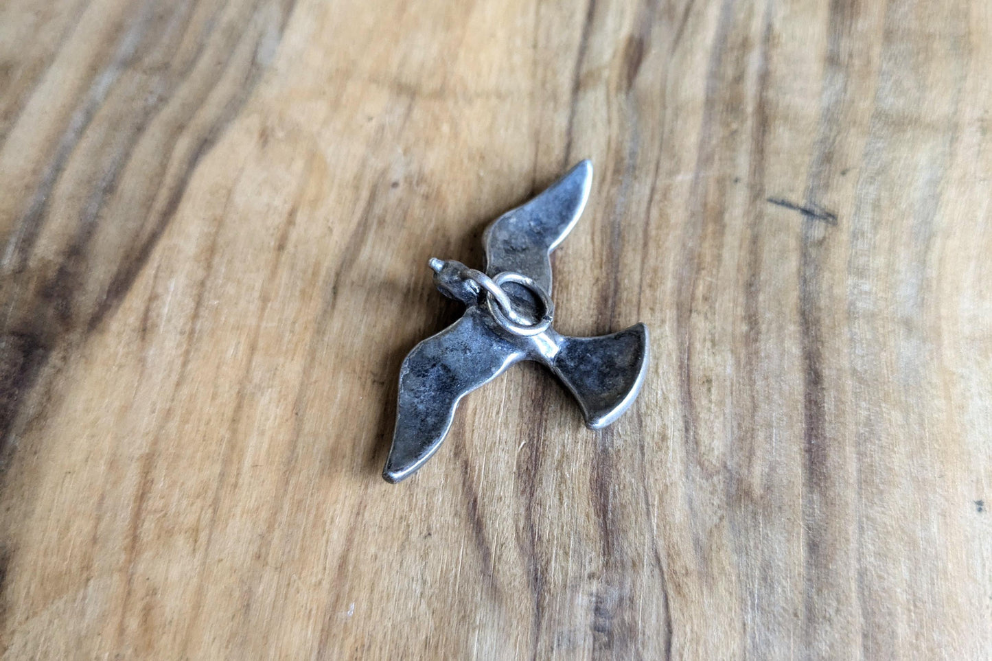 Sterling Silver Native American Southwest Turquoise Coral Inlay Thunderbird Pendant - Tested Sterling Silver - Zuni Turquoise Coral Inlay