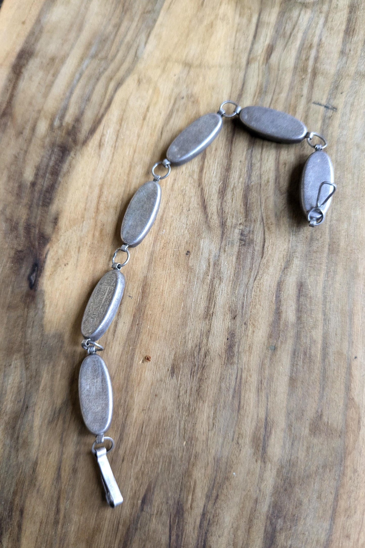 Sterling Silver Native Southwest Turquoise Link Bracelet - 7.5&quot; Length - Stamped and Tested Sterling Silver - Vintage Tennis Link Bracelet