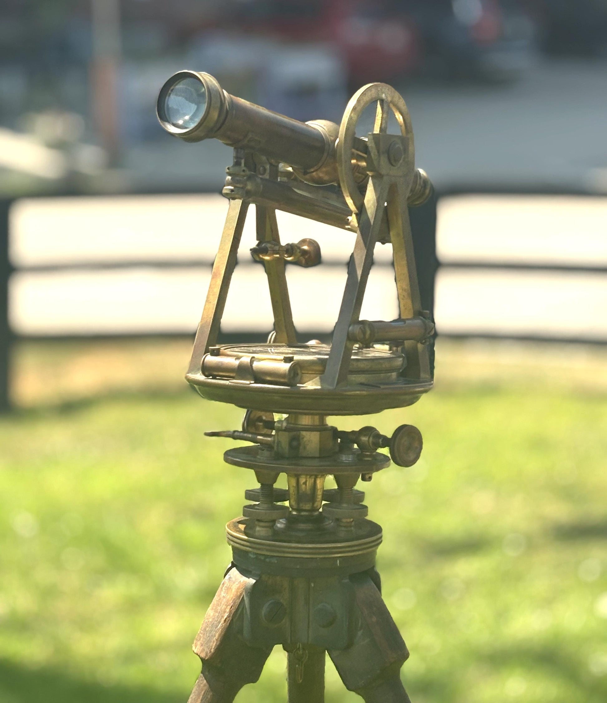 W. & L.E. Antique Surveying Instrument In Box with Stand - Surveyors Transit / Engineer Instrument set in box with stand