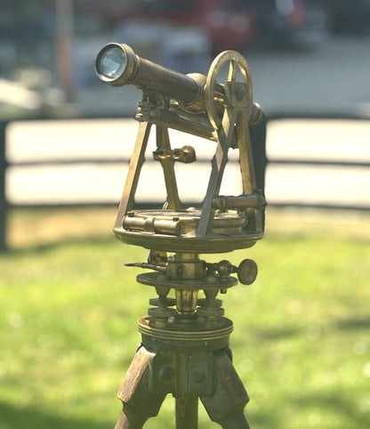 W. & L.E. Antique Surveying Instrument In Box with Stand - Surveyors Transit / Engineer Instrument set in box with stand