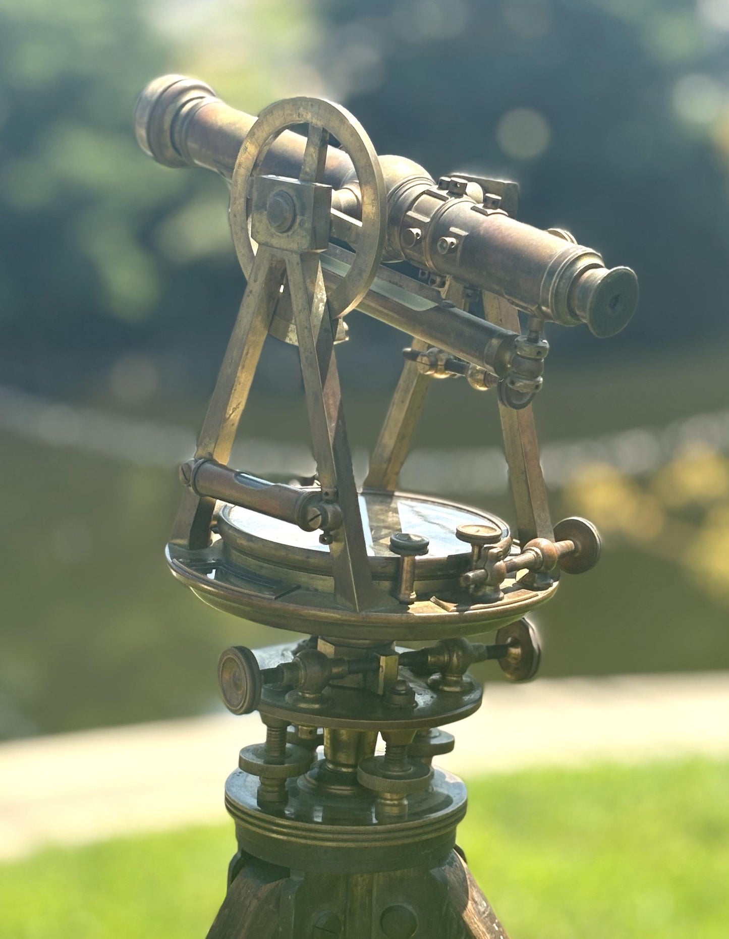 W. & L.E. Antique Surveying Instrument In Box with Stand - Surveyors Transit / Engineer Instrument set in box with stand