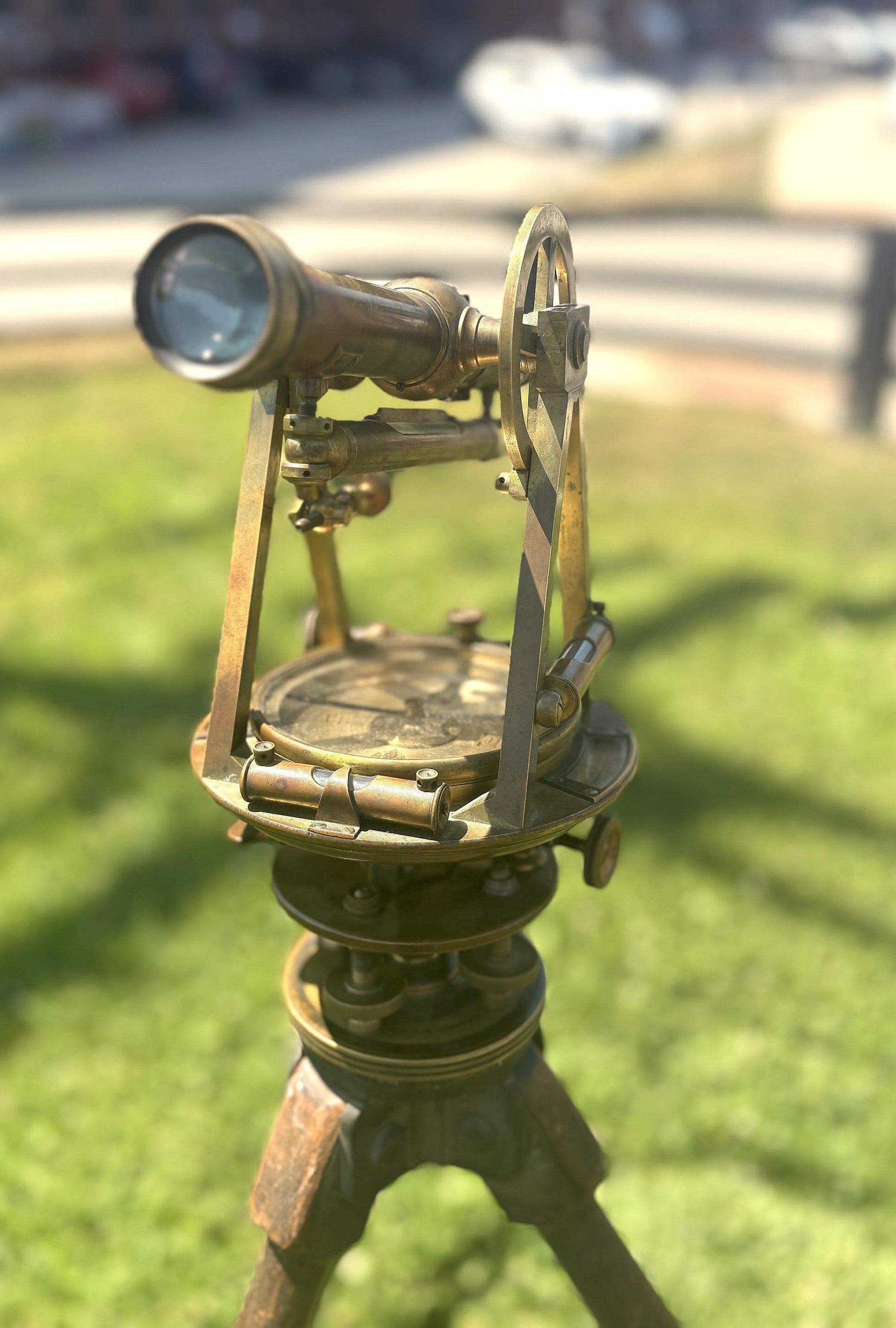 W. & L.E. Antique Surveying Instrument In Box with Stand - Surveyors Transit / Engineer Instrument set in box with stand