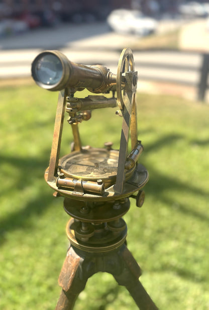 W. & L.E. Antique Surveying Instrument In Box with Stand - Surveyors Transit / Engineer Instrument set in box with stand