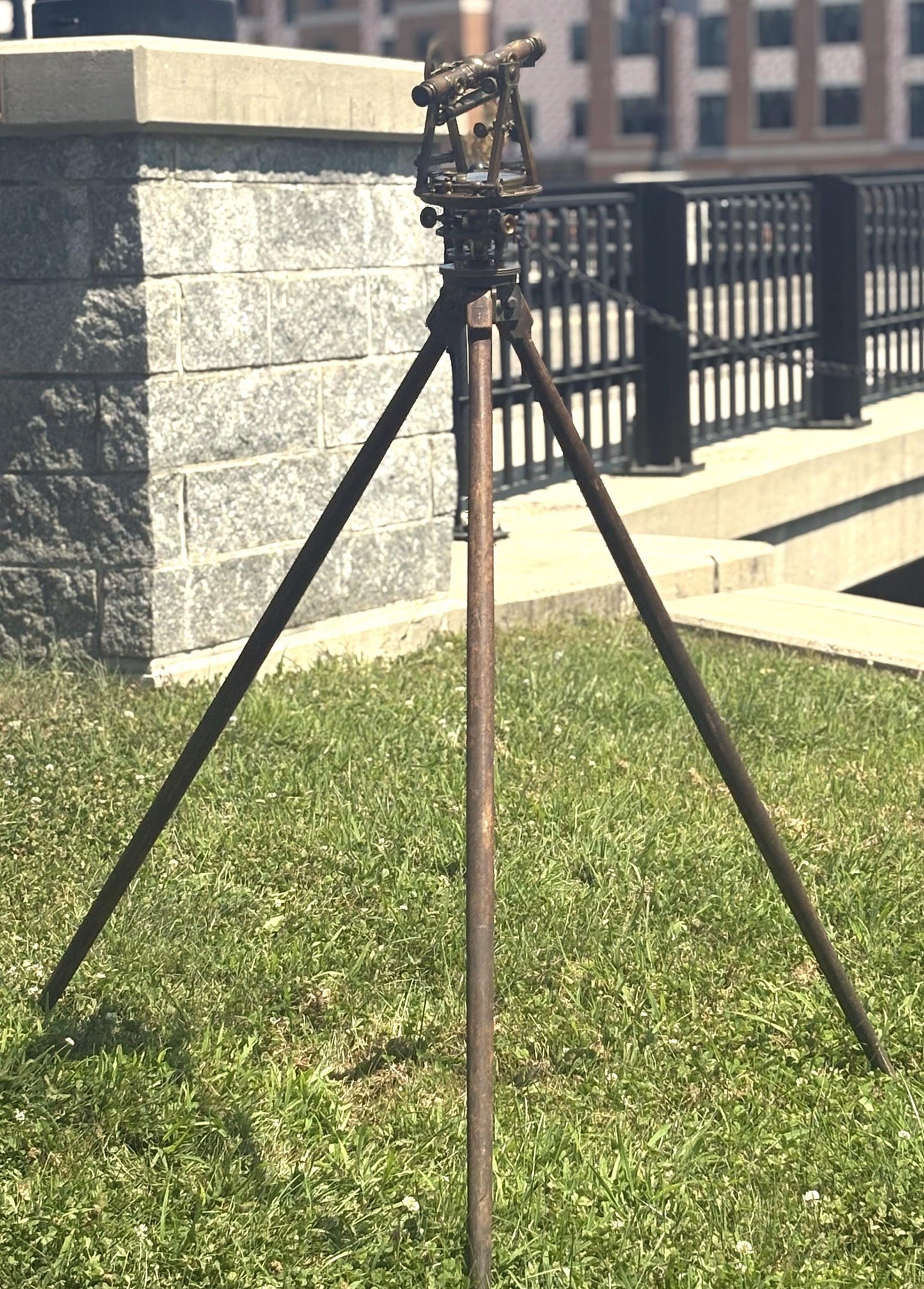 W. & L.E. Antique Surveying Instrument In Box with Stand - Surveyors Transit / Engineer Instrument set in box with stand