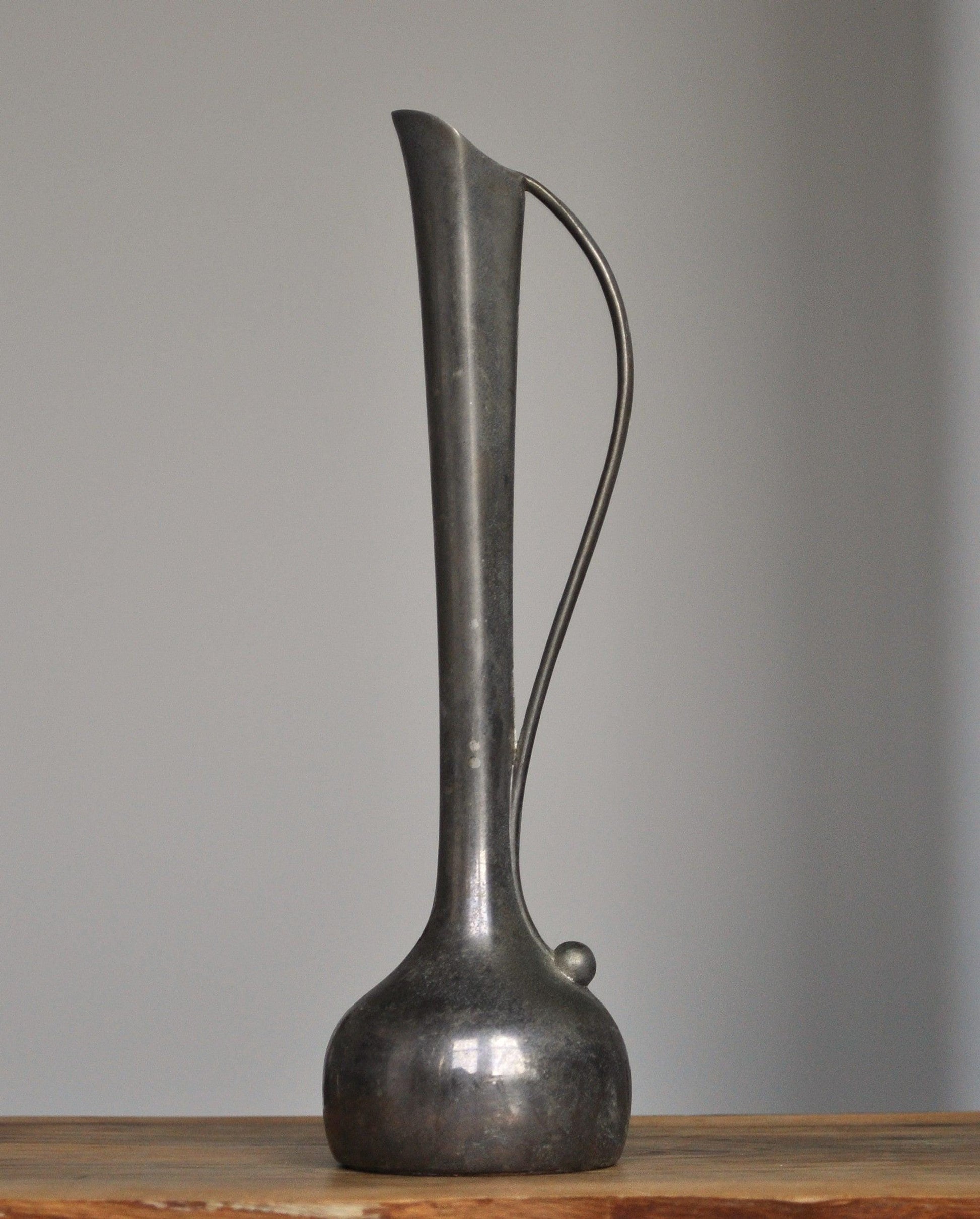 Vintage Pewter Bud Vase Ewer - Unique Antique Pitcher Silver Plated - Small Vase Item No 9251 Silver LTD Pitcher Design