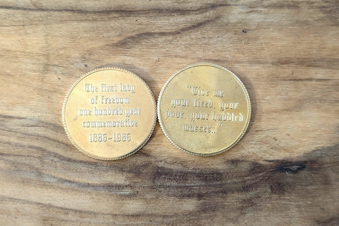 Lady Liberty 100th Anniversary Lot of 7 Tokens - Seven Lady Liberty Anniversary Tokens