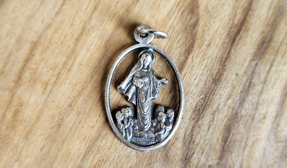 Sterling Silver Our Lady Queen of Peace Medugorje Bosnia Mary Pendant - Tested Sterling Silver - Our Lady of Medugorje - Our Lady Charm
