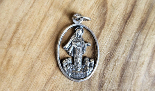 Sterling Silver Our Lady Queen of Peace Medugorje Bosnia Mary Pendant - Tested Sterling Silver - Our Lady of Medugorje - Our Lady Charm