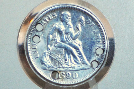 Genuine Antique Love Token, E & A - Made From An 1880&#39;S Silver Dime - Beautiful Scroll Work, 1800S Silver Love Token, &quot;E And A&quot; Love Token