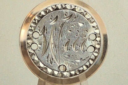 Genuine Antique Love Token, Will - Made From an 1880's Silver Dime - Beautiful Scroll Work, 1800s Silver Love Token, "Will" Love Token