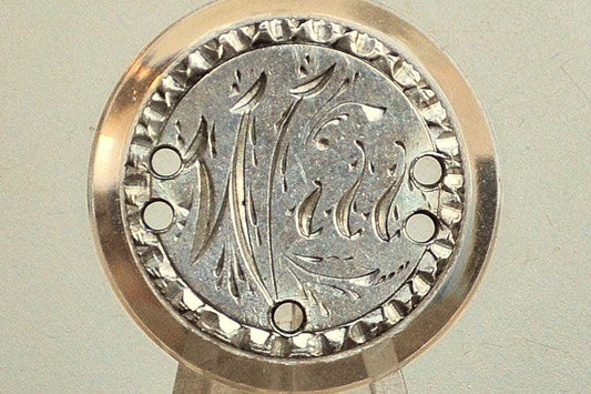 Genuine Antique Love Token, Will - Made From an 1880&#39;s Silver Dime - Beautiful Scroll Work, 1800s Silver Love Token, &quot;Will&quot; Love Token