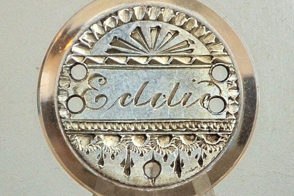 Genuine Antique Love Token, Eddie - Made From an 1880's Silver Dime - Beautiful Scroll Work, 1800s Silver Love Token, "Eddie" Love Token