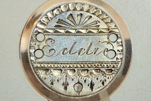 Genuine Antique Love Token, Eddie - Made From an 1880&#39;s Silver Dime - Beautiful Scroll Work, 1800s Silver Love Token, &quot;Eddie&quot; Love Token