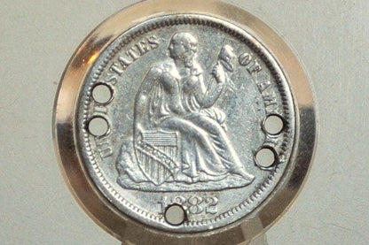 Genuine Antique Love Token, Annie - Made From an 1880's Silver Dime - Beautiful Scroll Work, 1800s Silver Love Token, "Annie" Love Token