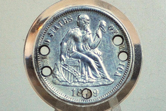 Genuine Antique Love Token, G & H? - Made From An 1880&#39;S Silver Dime - Beautiful Scroll Work, 1800S Silver Love Token, &quot;G And H&quot; Love Token