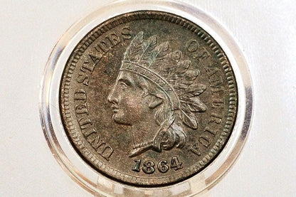 1864-L Indian Head Penny Bronze - Choice Au - 1864 L Cent - Bronze Variety, L - Incredible Coin, Stunning