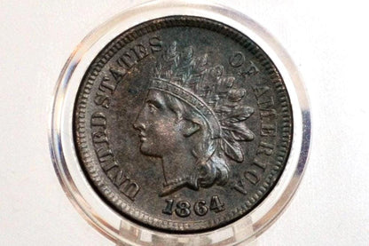 1864-L Indian Head Penny Bronze - Choice Au - 1864 L Cent - Bronze Variety, L - Incredible Coin, Stunning
