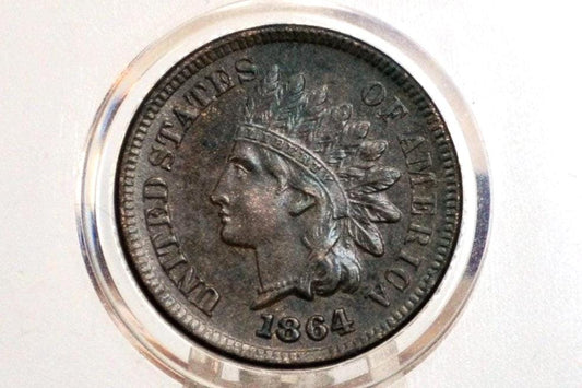 1864-L Indian Head Penny Bronze - Choice Au - 1864 L Cent - Bronze Variety, L - Incredible Coin, Stunning
