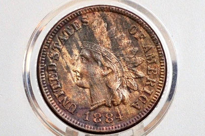 1884 Indian Head Penny - AU/Unc. Details, Corrosion Issues - 1884 Cent - Discount Coins