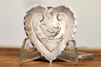 Antique Easter Bookmark, Sterling Silver - Beautifully Engraved Sterling Bookmark, Adorable Easter Baby Chick, Antique Bookmark