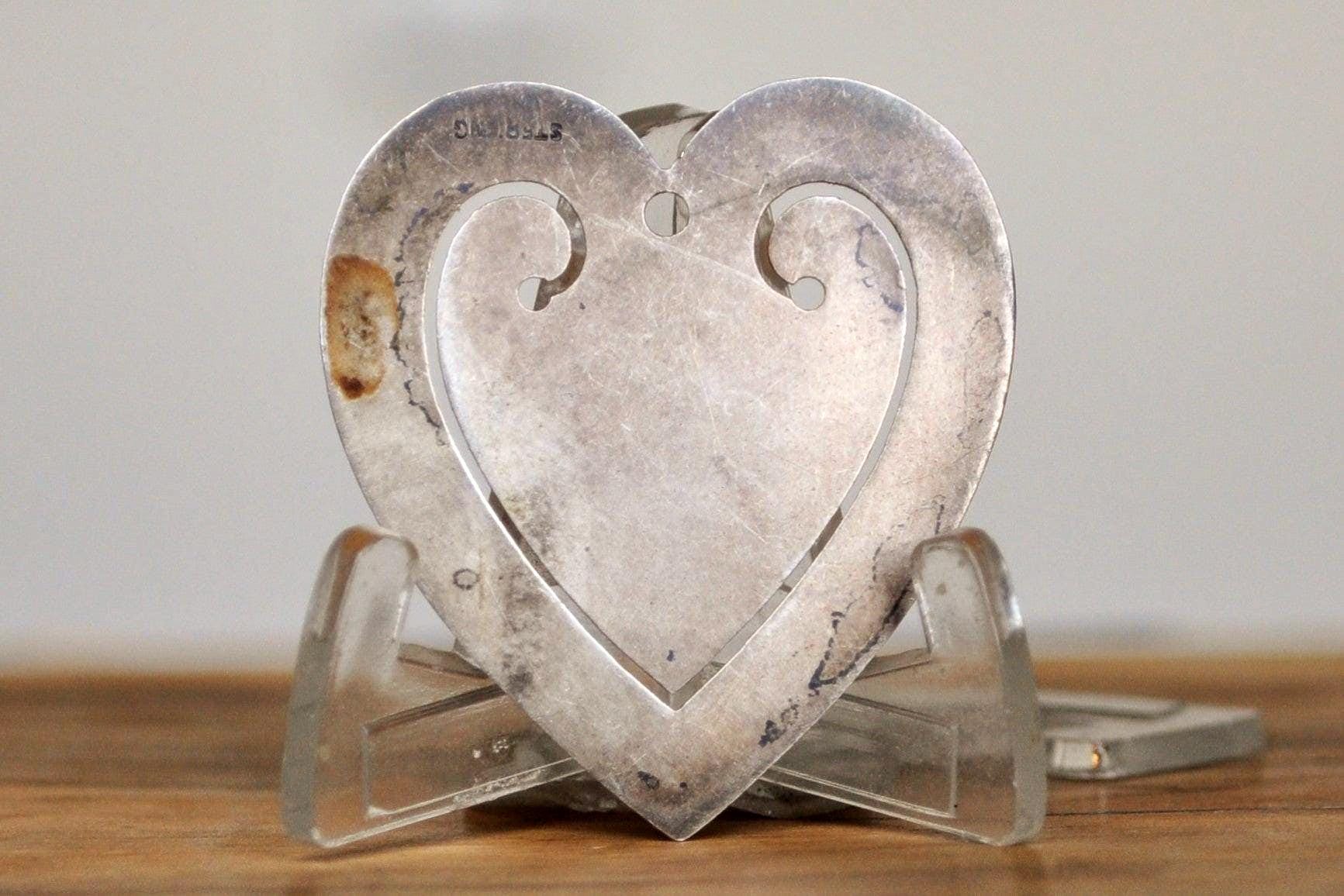 Antique Easter Bookmark, Sterling Silver - Beautifully Engraved Sterling Bookmark, Adorable Easter Baby Chick, Antique Bookmark