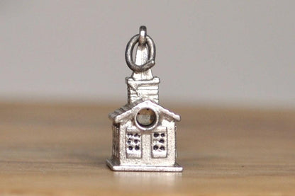 Sterling Silver Christian Church Charm - Tested Sterling Silver - Church and Steeple Charm