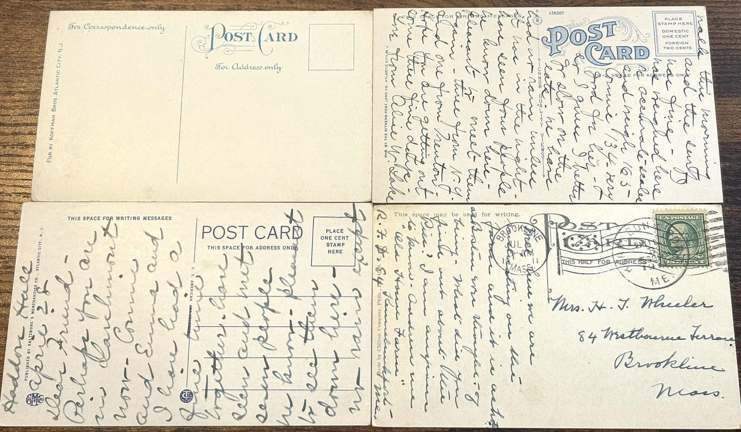 Lot of Eight Atlantic City, New Jersey Vintage Postcards - Antique Atlantic City, New Jersey Postcards lot of 8