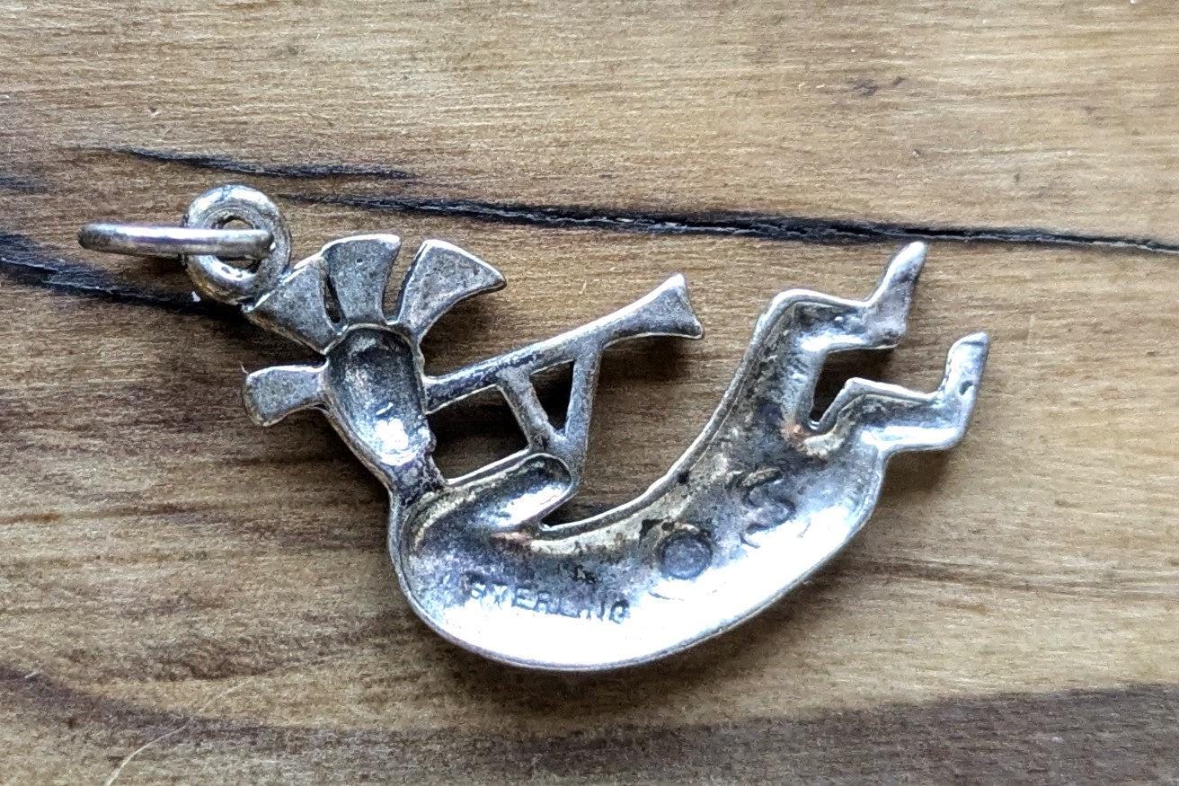 Detailed Sterling Silver Native American Kokopelli Charm - Stamped and Tested Sterling Silver - Rare Native American Deity Jewelry
