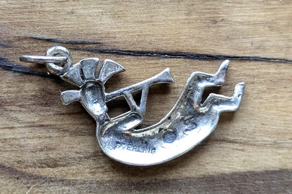 Detailed Sterling Silver Native American Kokopelli Charm - Stamped and Tested Sterling Silver - Rare Native American Deity Jewelry