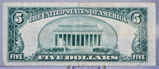 1953B US Legal Tender 5 Dollar Banknote - Fancy Devil Repeater Serial Number - 50066698 - 1953 B Red Seal Five Dollar Devil Note - Fr.1534