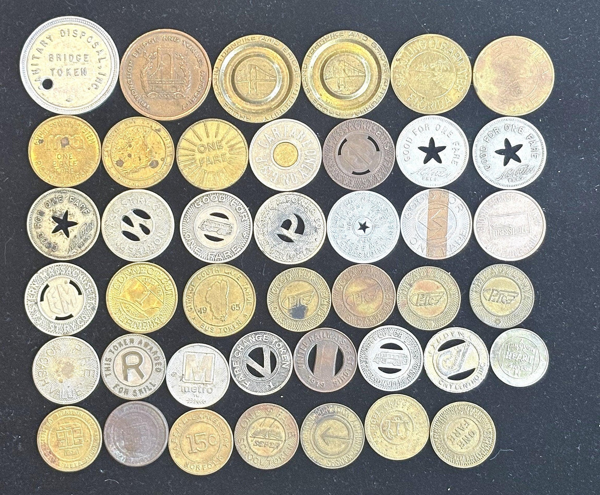 Over 40 Transit Tokens, Pick Your Variant! - Unique Vintage Transit Tokens Pick your Variant!!!
