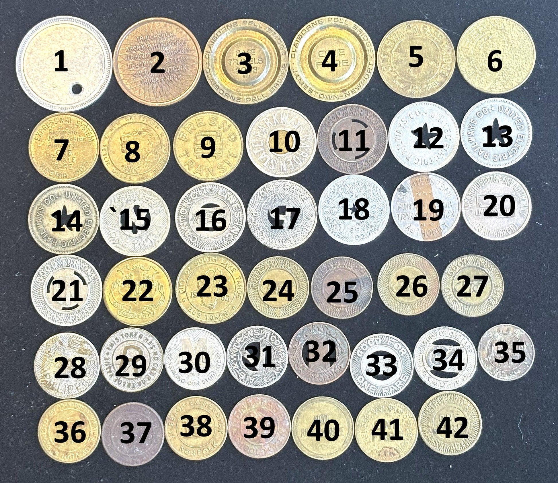 Over 40 Transit Tokens, Pick Your Variant! - Unique Vintage Transit Tokens Pick your Variant!!!