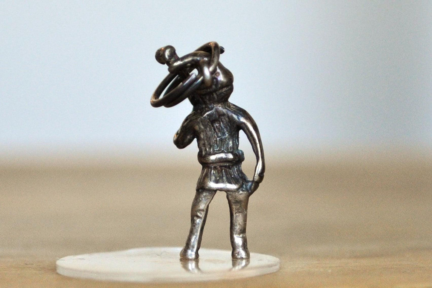 Sterling Silver Working Gnome Figurine Charm - Tested Sterling Silver - Fairy Gnome Fantasy Charm