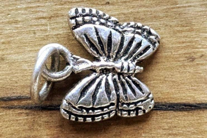 Cute Sterling Small Butterfly Charm - Stamped and Tested Sterling Silver - Sterling Micro Charm