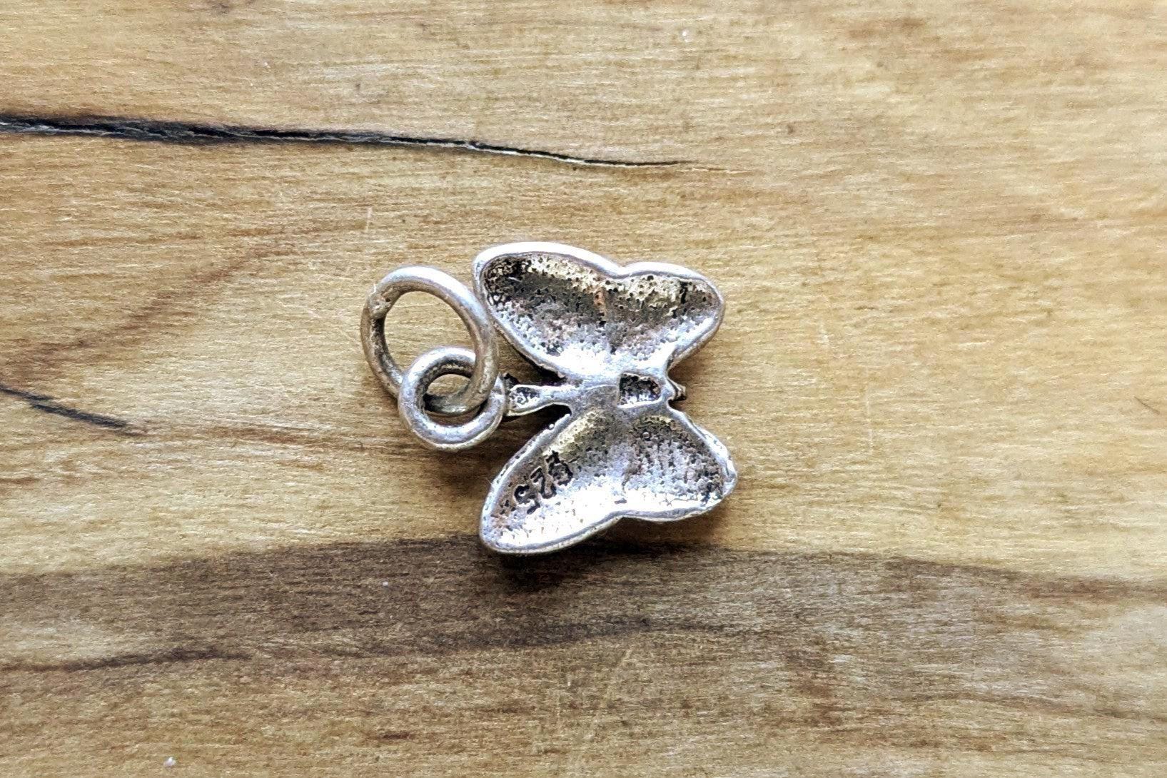 Cute Sterling Small Butterfly Charm - Stamped and Tested Sterling Silver - Sterling Micro Charm
