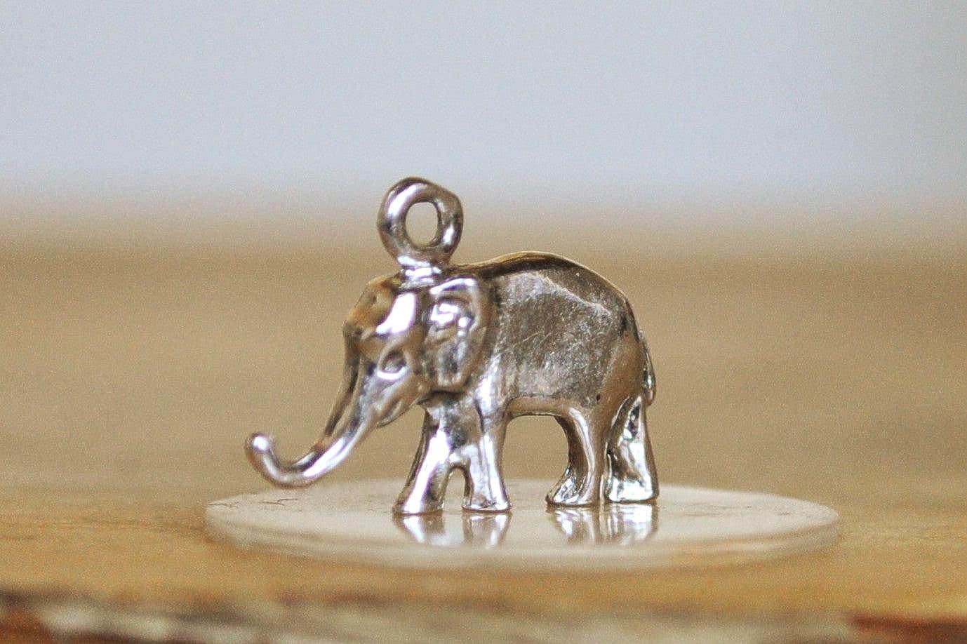 Cute Sterling Silver Elephant Pendant - Stamped and Tested Sterling Silver - Asian/African Jewelry