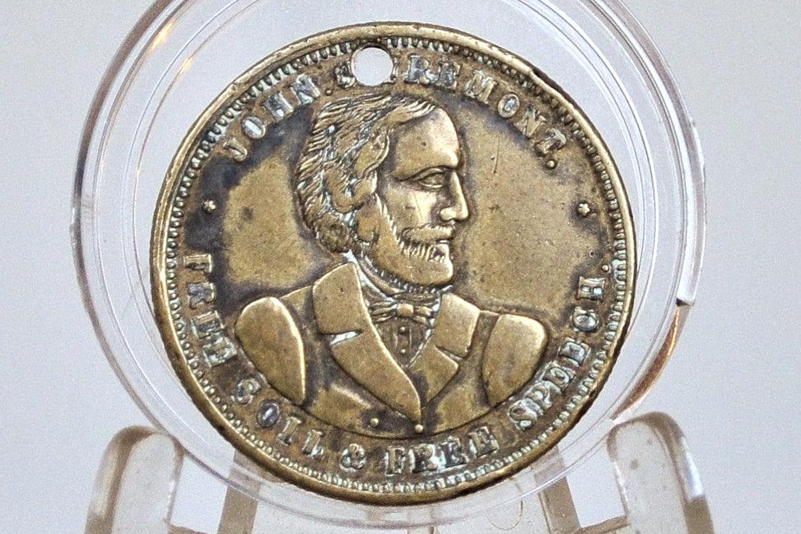 John C. Fremont Free Soil & Free Speech Commemorative Medallion - Political Campaign Medal Token John C. Fremont