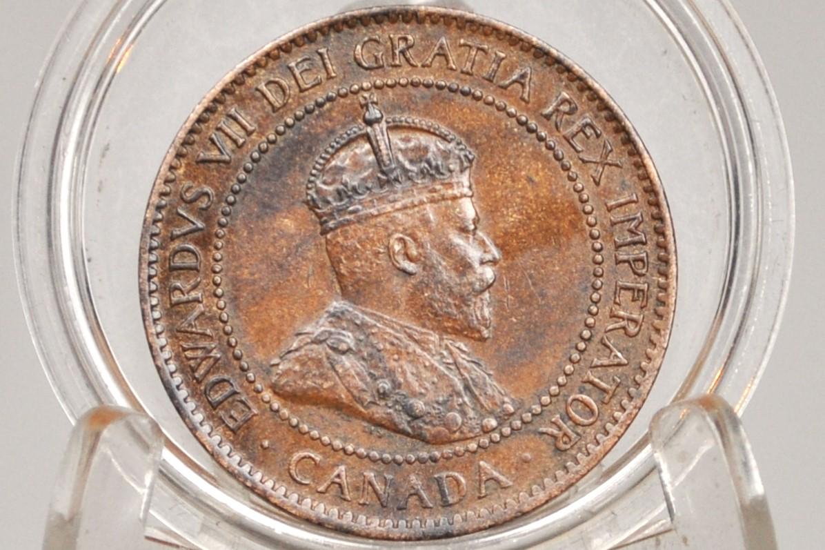 1907 Canadian One Cent - VF/XF Condition & Great Detail - King Edward VII - One Cent Canada 1907 Cent, Tougher Date