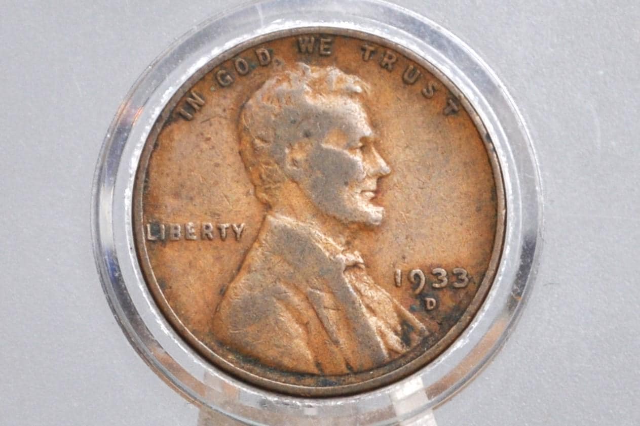 1933-D Wheat Penny - Red / BU - Denver Mint - 1933D Wheat Ear Cent - 1933 D Cent, Rarer Penny, Higher Grade