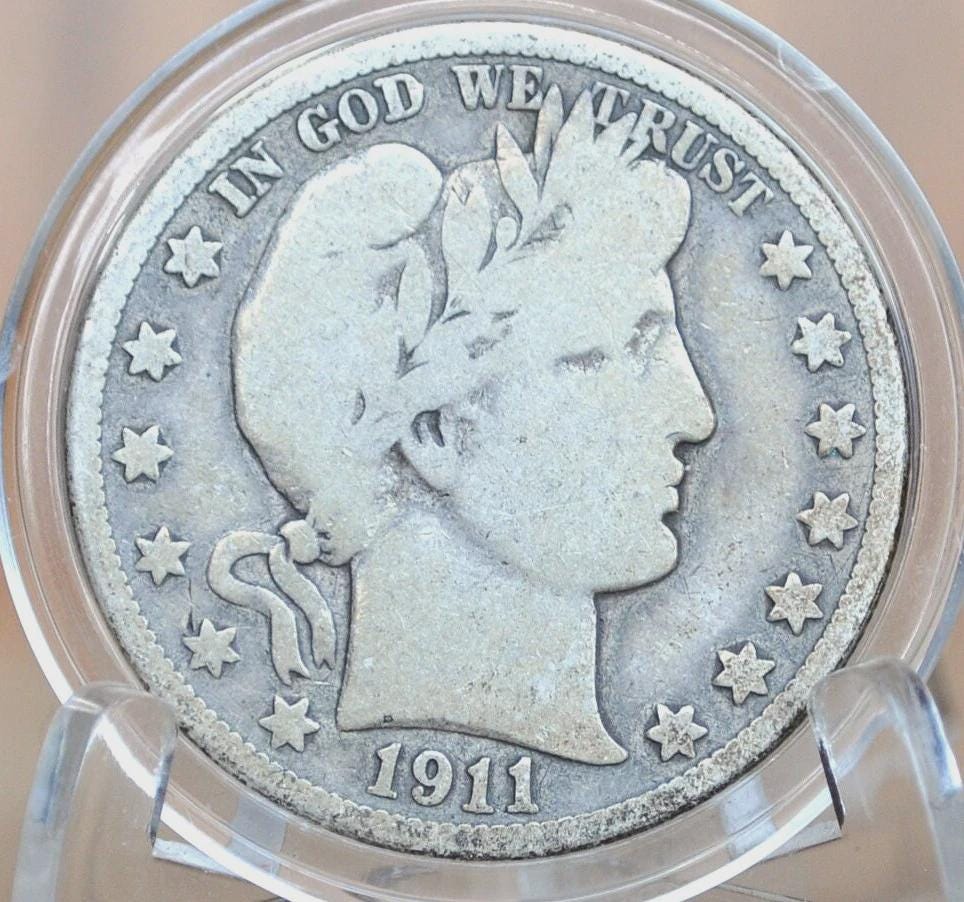 1911 Barber Half Dollars, P,D,S - Choose by Mint & Grade - Denver Mint - 1911 P Silver Half Dollar 1911-D Barber 1911 S Half Dollar