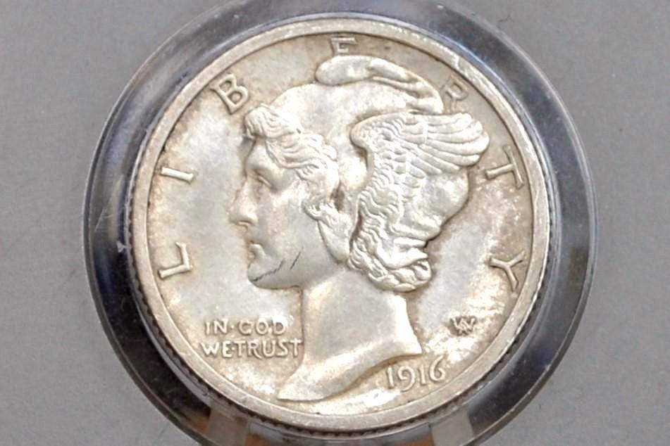 1916-S Mercury Silver Dime - Choose by Grade - San Francisco Mint - 1916 S Winged Liberty Head Silver Dime Mercury 1916S