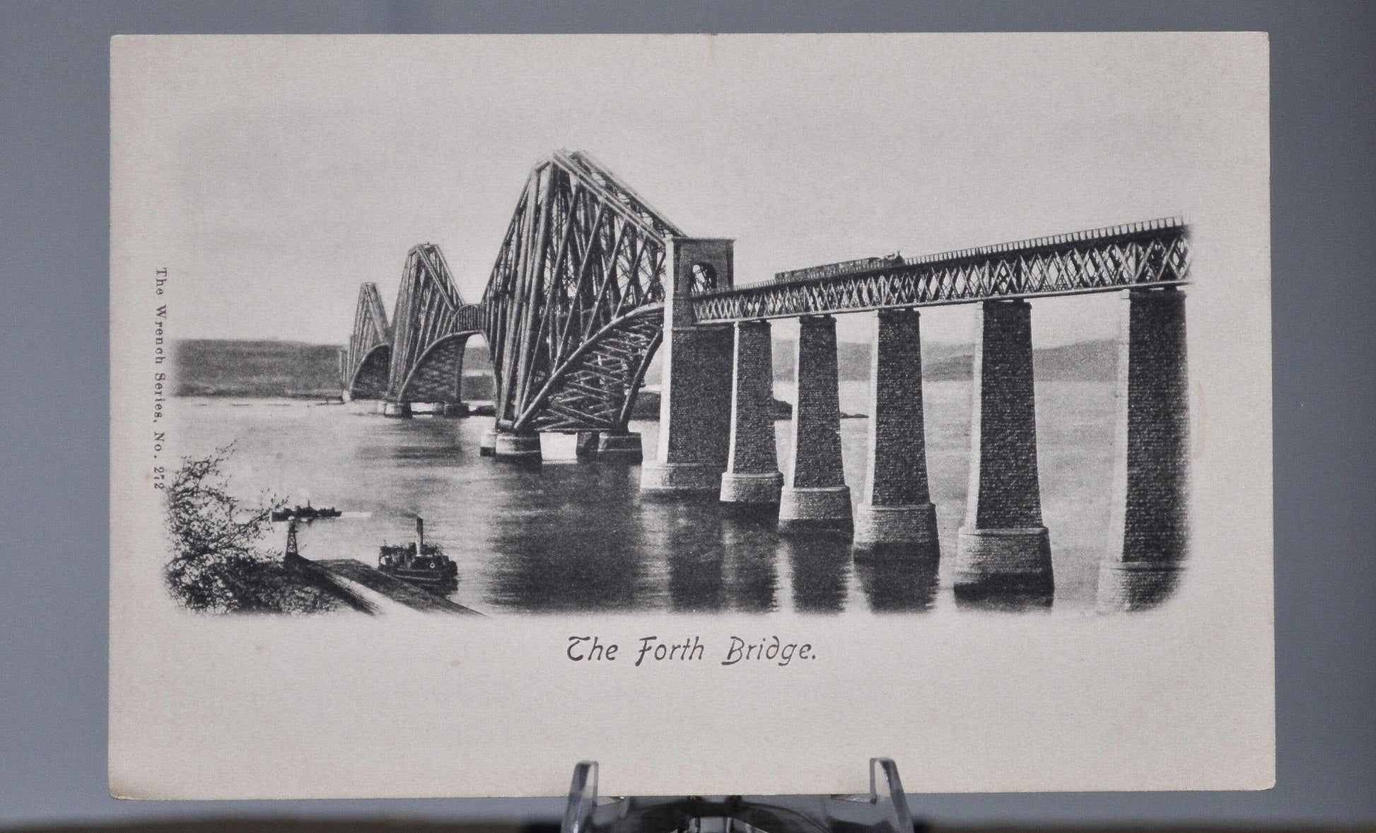 1900 The Forth Bridge Postcard, Edinburgh Scotland - The Wrench Series No 212 - Antique Scottish Postcard