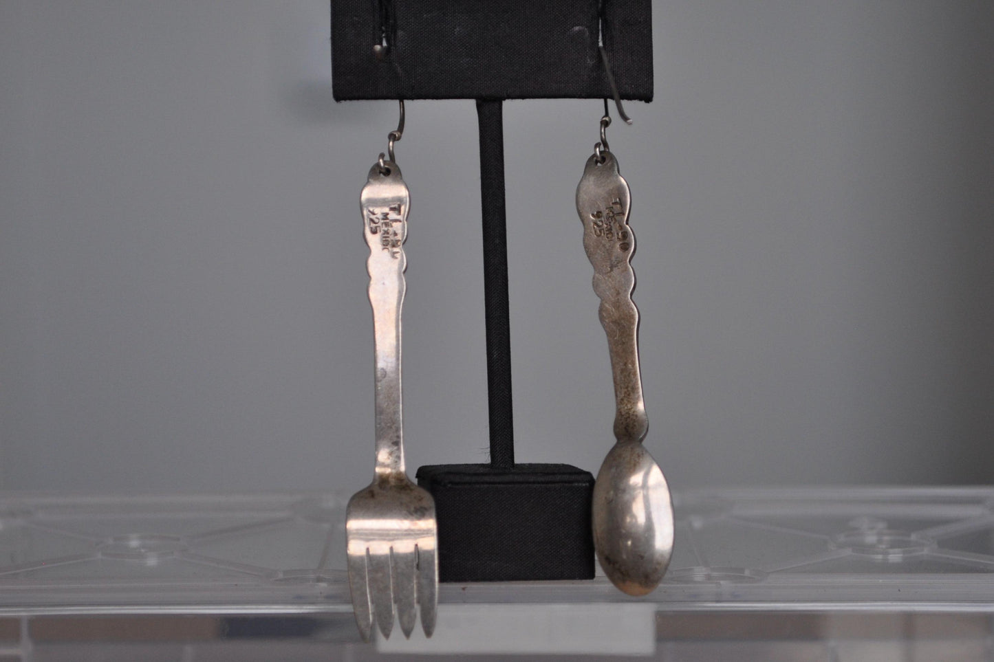 Amazing Silverware Earrings - Stamped and Tested Sterling Silver - Mexican Jewelry - Fork and Spoon