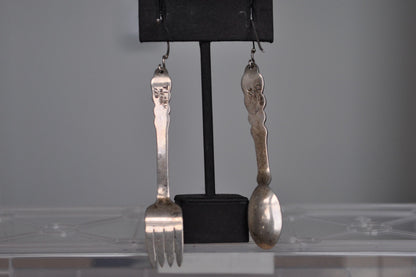 Amazing Silverware Earrings - Stamped and Tested Sterling Silver - Mexican Jewelry - Fork and Spoon